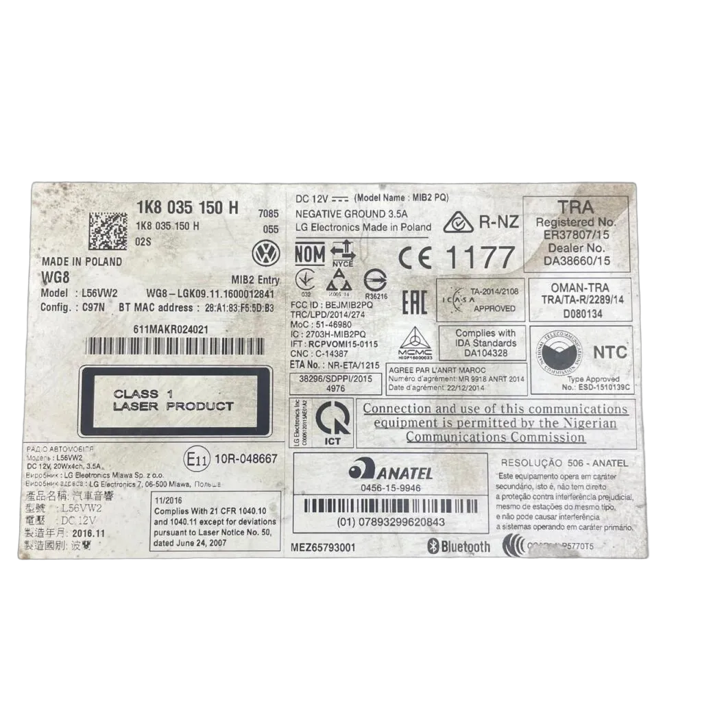 Vw Jetta V 1.4 Tsi 06-08 Bmy 16v 103kw Radio - Image 2